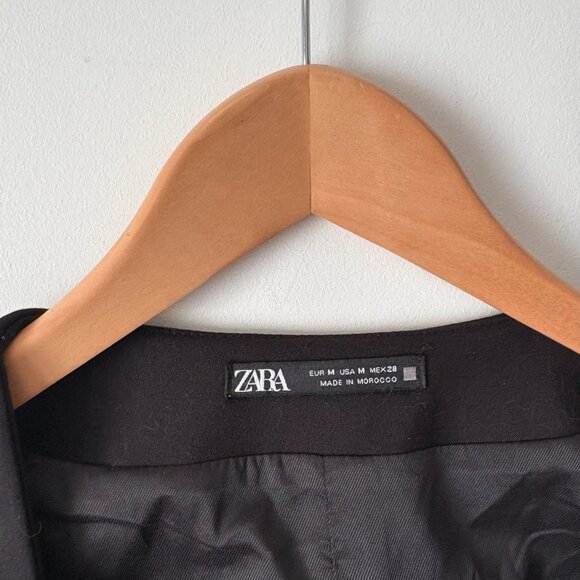 Zara Box Pleat Blazer Dress with Pearl Buttons Black Size Medium - Picture 8 of 10